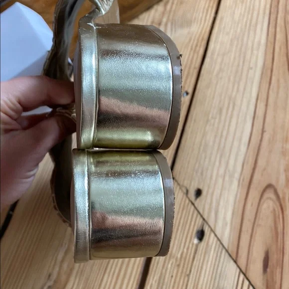 Marc Fisher Gold Woven Mules - Picture 6 of 6